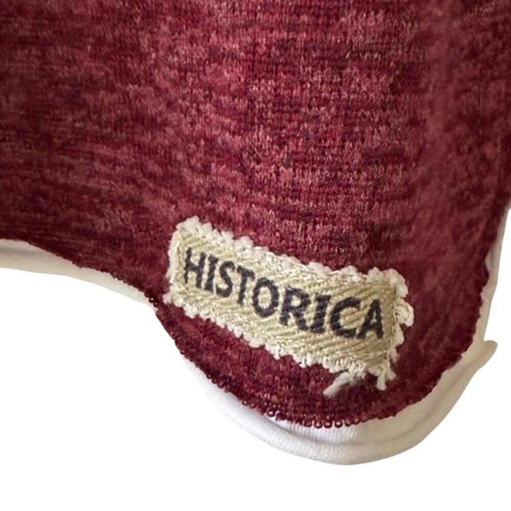 Historica Leonardo da Vinci Maroon White Faux Layer Henley Long Sleeve Shirt L - Picture 10 of 10